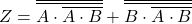 Z=\overline{\overline{A \cdot \overline{ A \cdot B }}}+\overline{\overline{B \cdot \overline{A \cdot B}}}\\