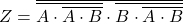 Z=\overline{\overline{A \cdot \overline{ A \cdot B }} \cdot \overline{B \cdot \overline{A \cdot B}}}\\