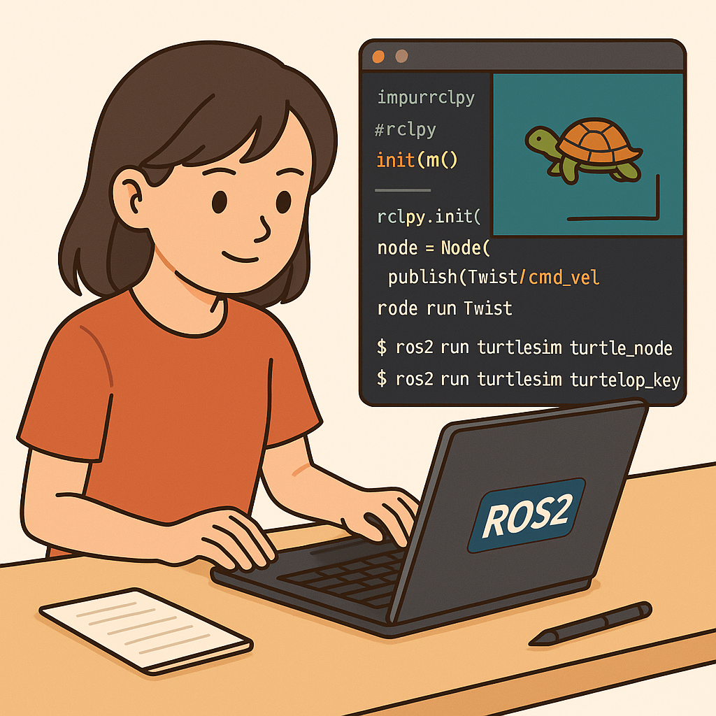 【ROS2講座④】自作したプログラムのTurtlesim制御【Python】 | 魁高専 -SAKIGAKE Colleges of ...