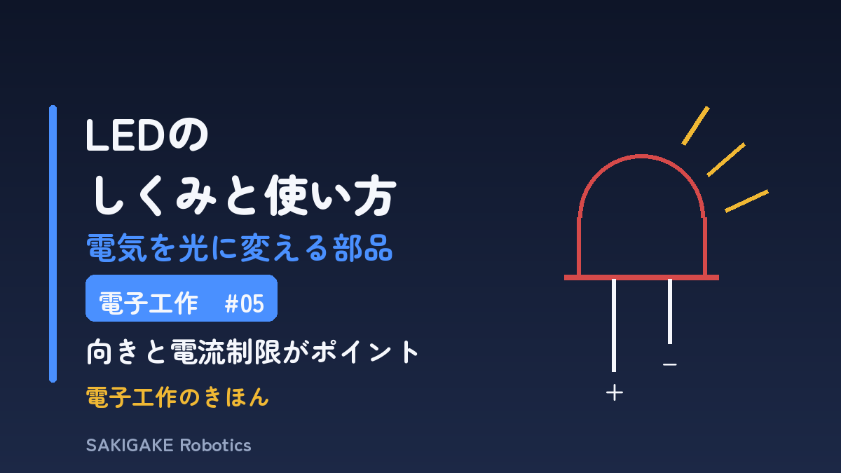 電子工作のきほん #05 LEDのしくみと使い方（アイキャッチ）