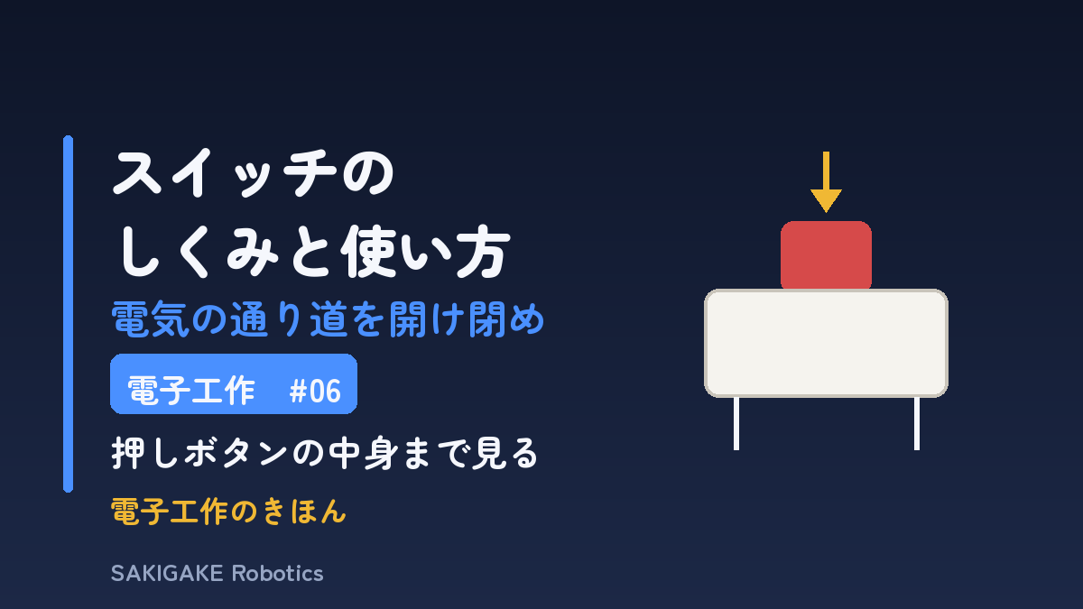 電子工作のきほん #06 スイッチのしくみと使い方（アイキャッチ）