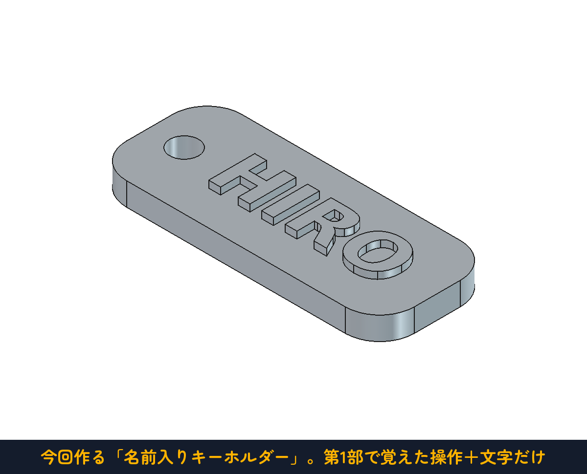 今回作る「名前入りキーホルダー」