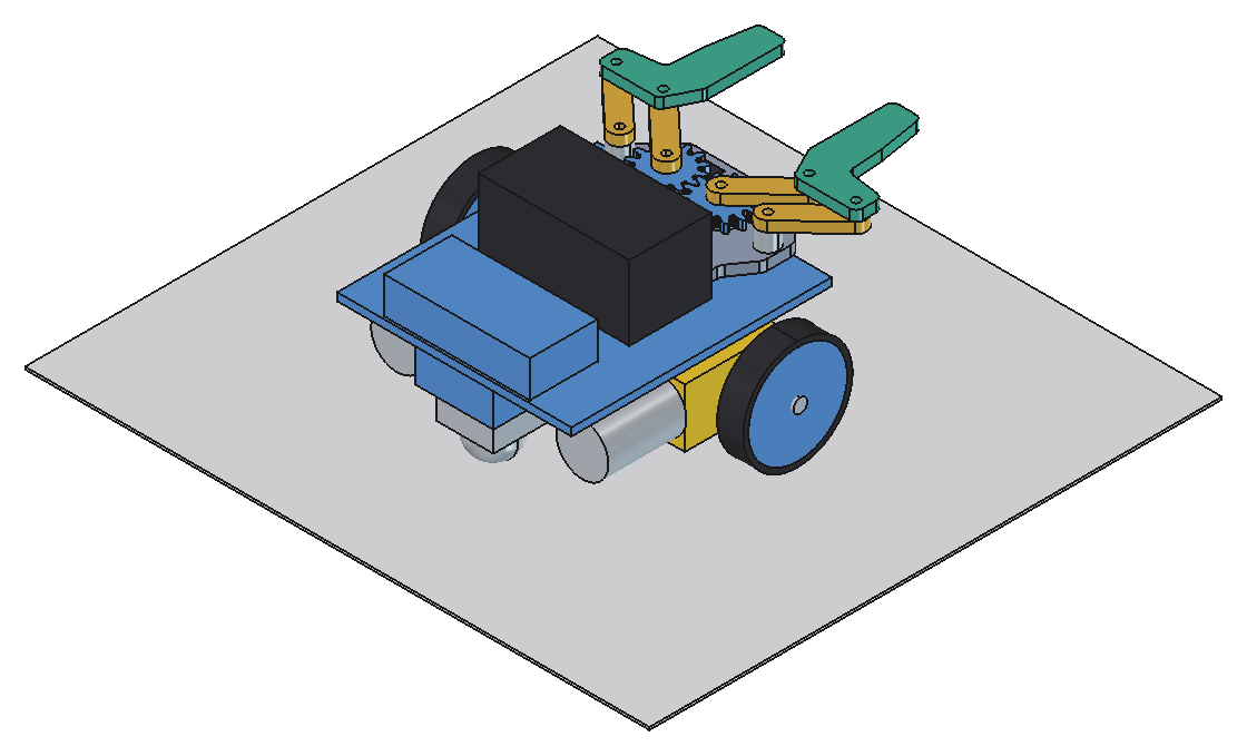 完成した差動二輪ロボット(斜めから)