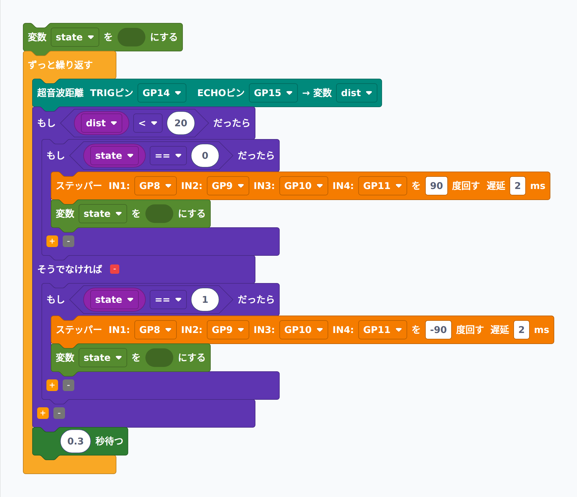 超音波センサーで自動開閉するゲートのブロック